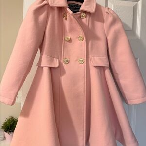 Pink Double-Breasted Kids Coat Girls 6X